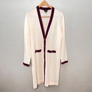 Talbot's women's cream merino wool‎ Long line cardigan- Size XS